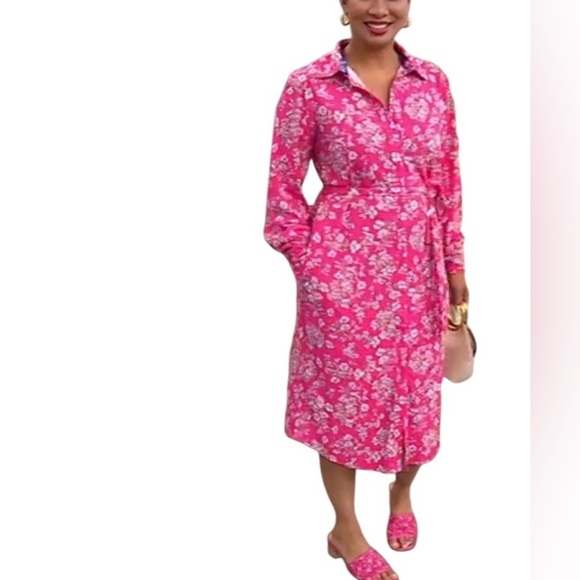 TWR HLL Long Sleeve Shirtdress with Belt - Picture 1 of 11